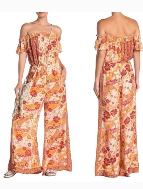 Free People Pants - **HP** FREE PEOPLE Off The Shoulder Jumpsuit